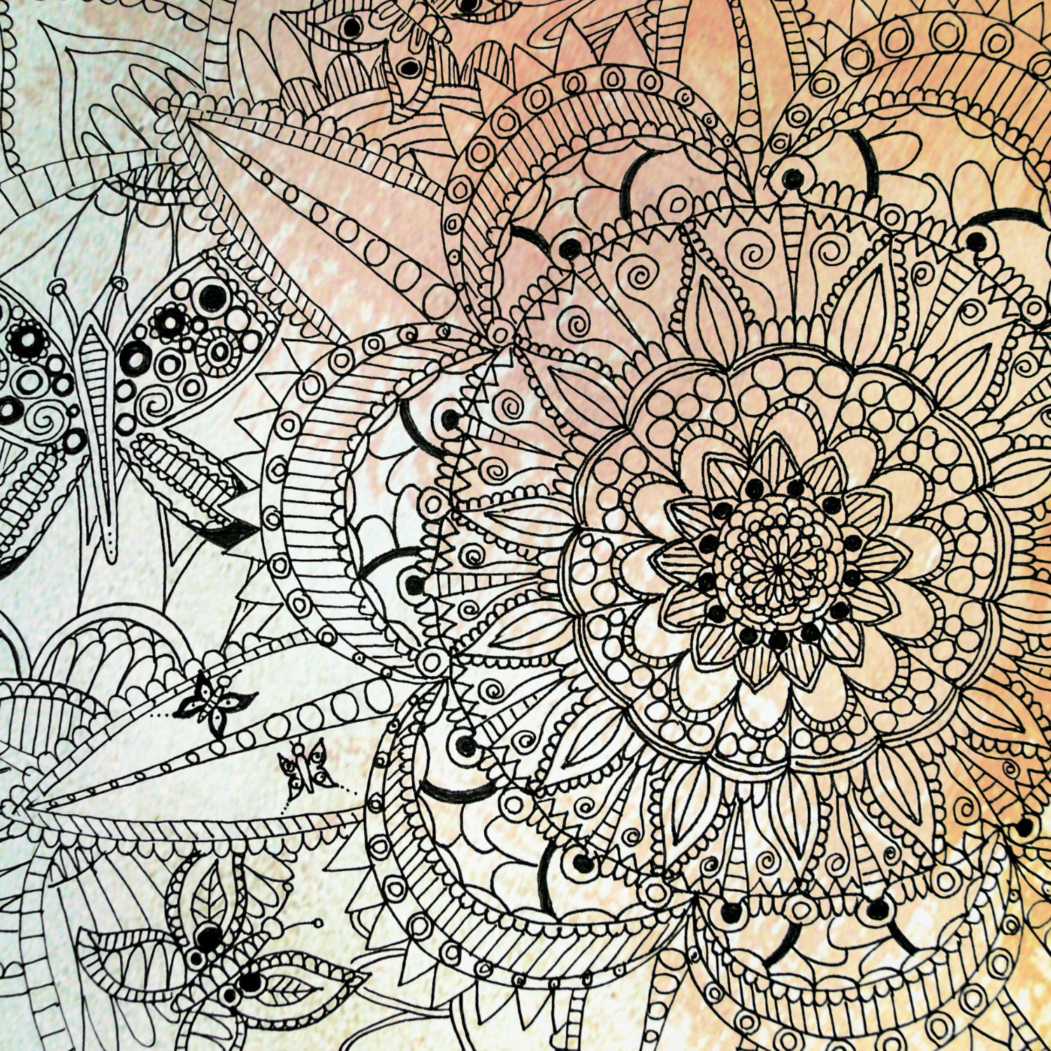 A black and white mandala