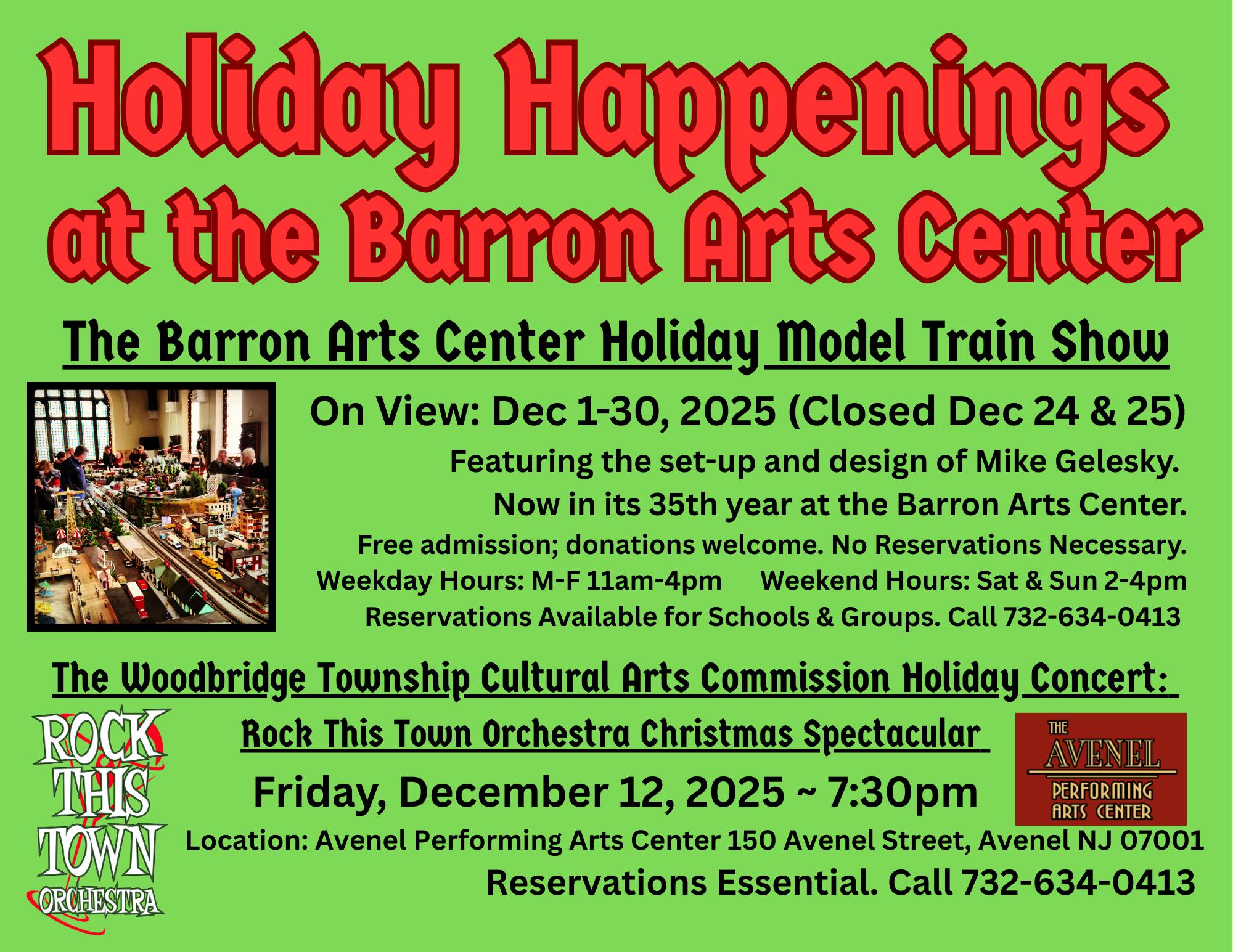 Holiday Happenings at the Barron Arts Center with images and info