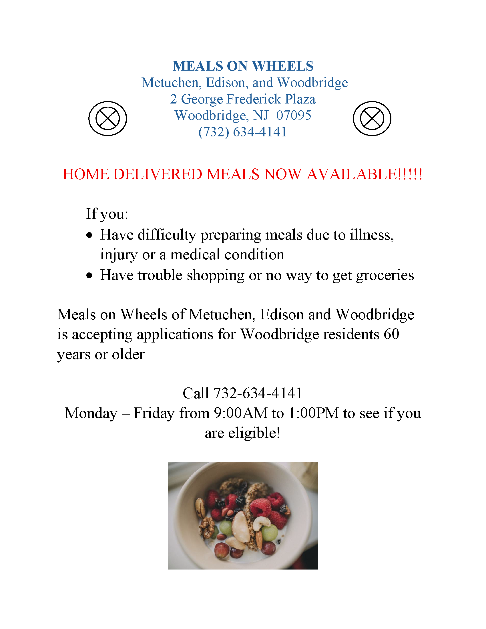 MEALS ON WHEELS FLYER