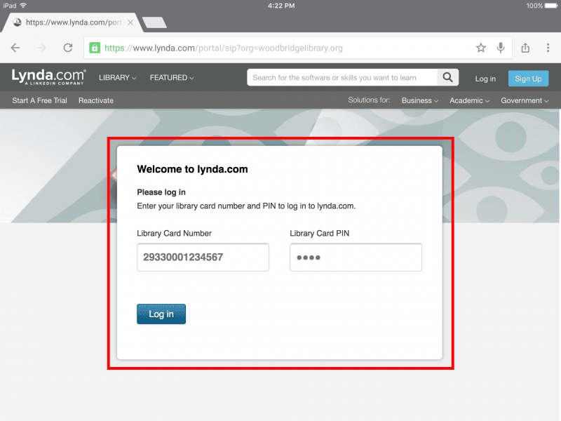 Logging In to LinkedIn Learning - Step 4